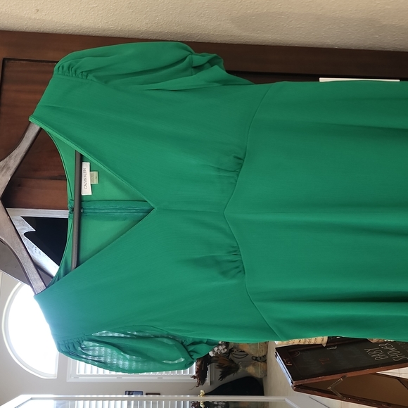 Calvin Klein Dresses Calvin Klein Green Dress With Short Sleeves